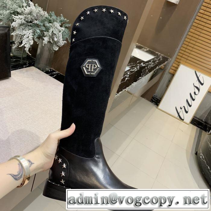 最新トレンドコーデおすすめ レザーブーツ 機能性が良くブランド新品 フィリッププレイン PHILIPP PLEIN 2019-2020秋冬のファッション