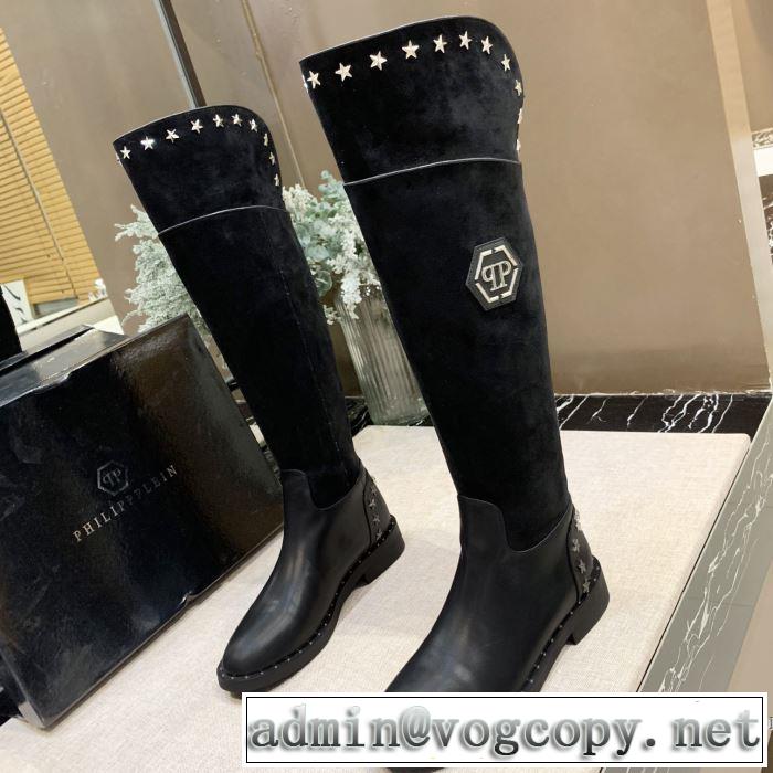 最新トレンドコーデおすすめ レザーブーツ 機能性が良くブランド新品 フィリッププレイン PHILIPP PLEIN 2019-2020秋冬のファッション