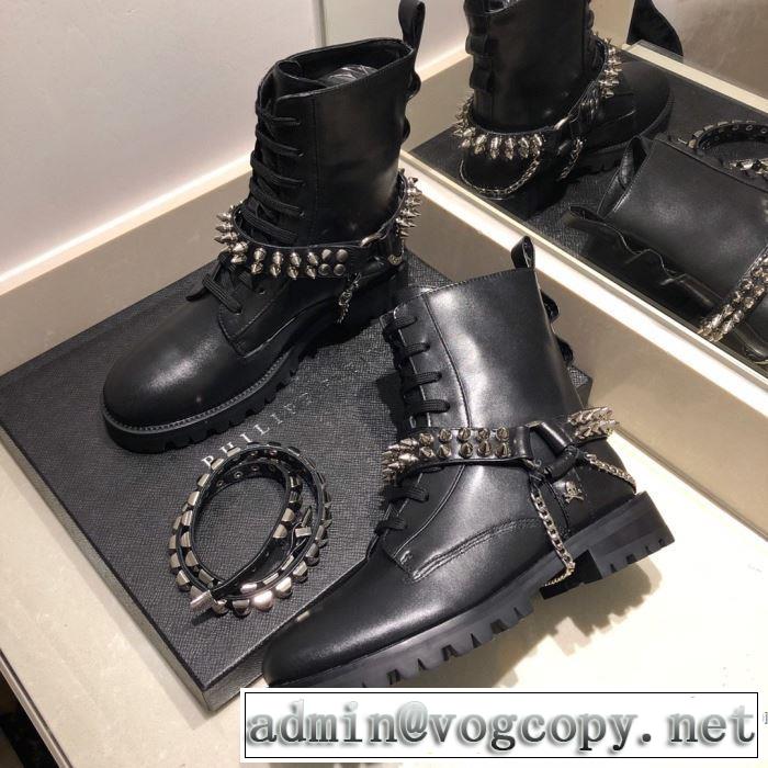 2019秋に注目したい フィリッププレイン一番おしゃれ秋冬トレンド  PHILIPP PLEIN レザーブーツ 秋ファションのトレンド