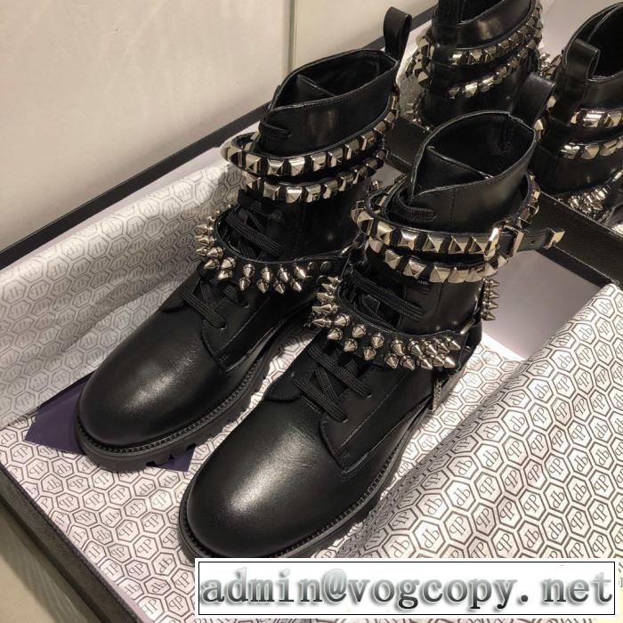 2019秋に注目したい フィリッププレイン一番おしゃれ秋冬トレンド  PHILIPP PLEIN レザーブーツ 秋ファションのトレンド