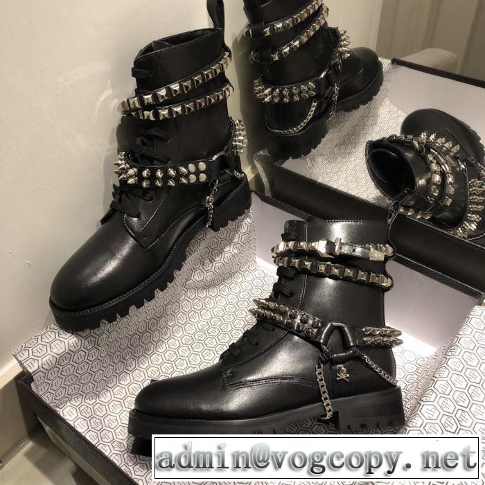2019秋に注目したい フィリッププレイン一番おしゃれ秋冬トレンド  PHILIPP PLEIN レザーブーツ 秋ファションのトレンド