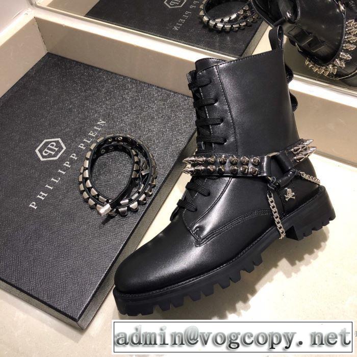2019秋に注目したい フィリッププレイン一番おしゃれ秋冬トレンド  PHILIPP PLEIN レザーブーツ 秋ファションのトレンド