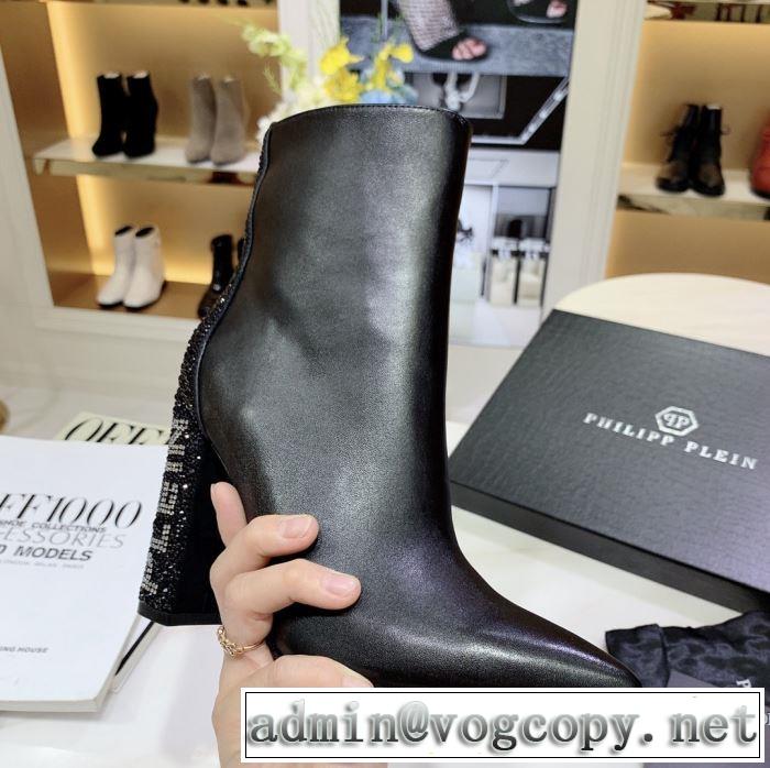 多色可選 PHILIPP PLEIN 2019秋に注目したい レザーブーツ おしゃれさんはいち早く取り フィリッププレイン  新作アイテムが今年流