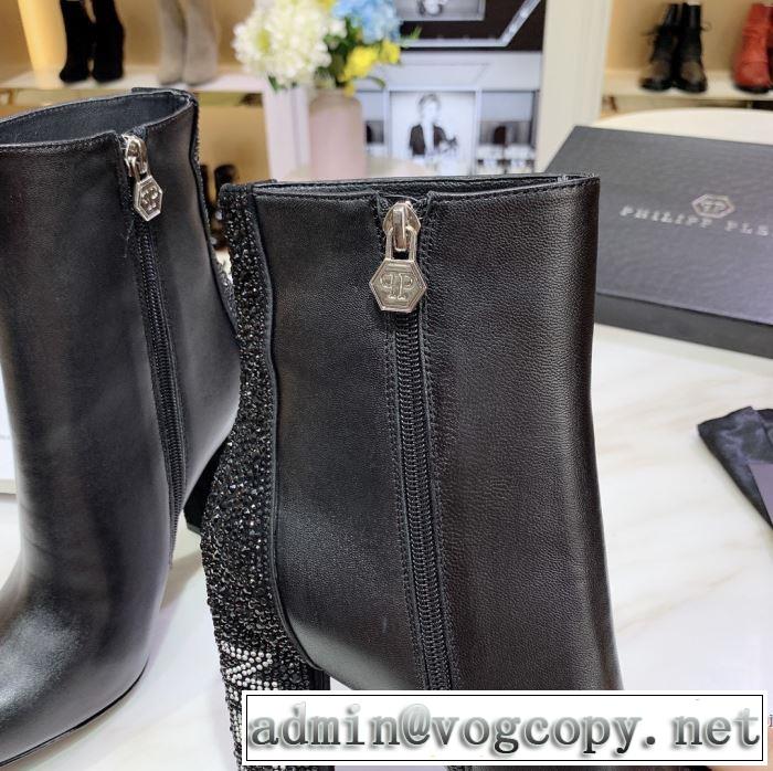 多色可選 PHILIPP PLEIN 2019秋に注目したい レザーブーツ おしゃれさんはいち早く取り フィリッププレイン  新作アイテムが今年流