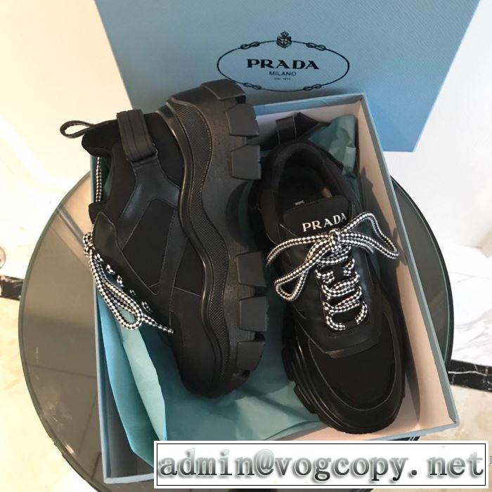 カジュアルシューズ 2色可選 プラダ PRADA 2019春夏トレンドアイテム 今シーズン注目のデザイン