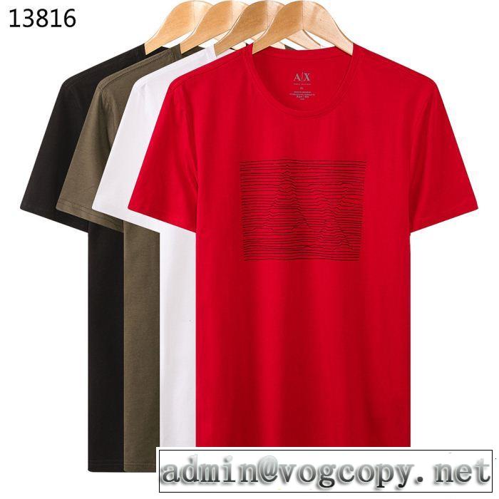 目を引く春夏トップス 今年もトレンド ARMANI アルマーニ 半袖Tシャツ 4色可選