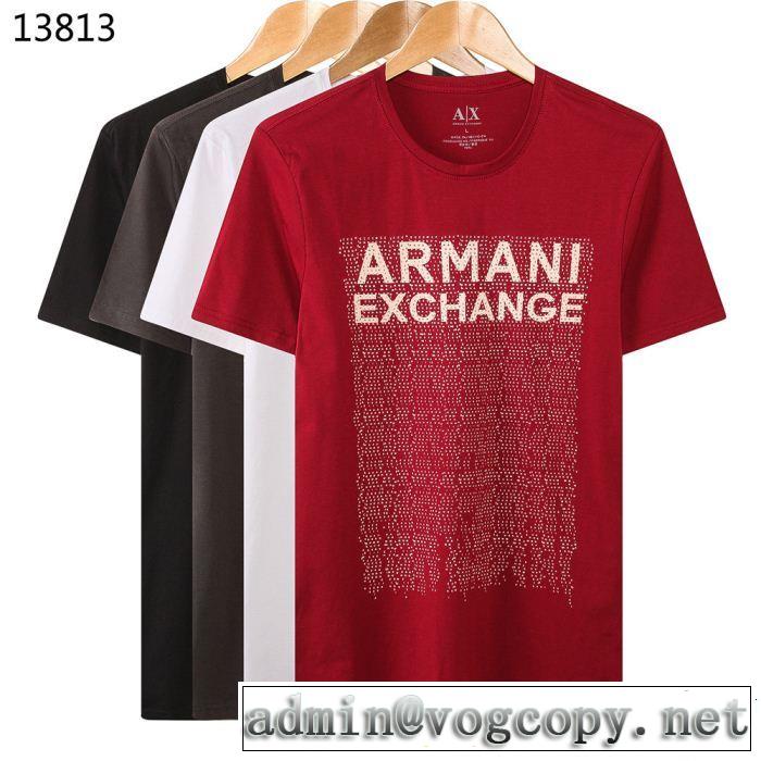 半袖Tシャツ 4色可選 大人っぽく仕上げ きれいめ派に上質 ARMANI アルマーニ
