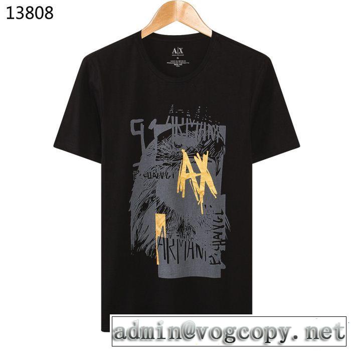 一気にトレンド感満載な着こなし 抜け感スゴイ ARMANI アルマーニ 4色可選 半袖Tシャツ
