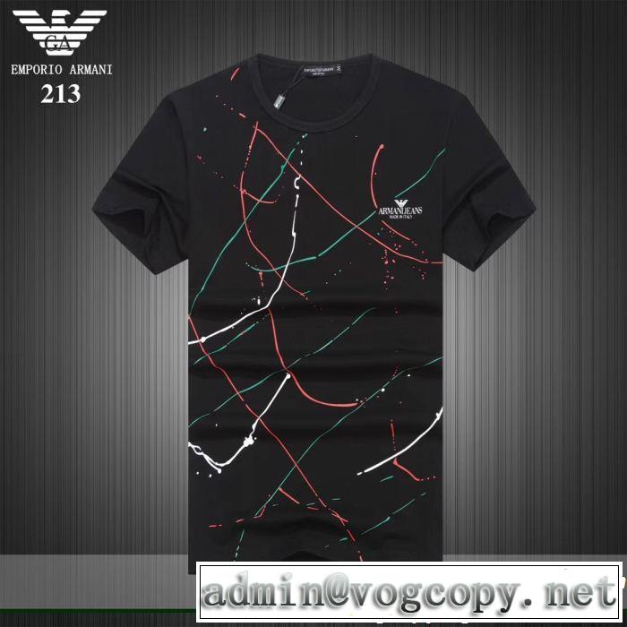 3色可選 甘過ぎず大人な印象に 今年流大人っぽさ ARMANI アルマーニ 半袖Tシャツ