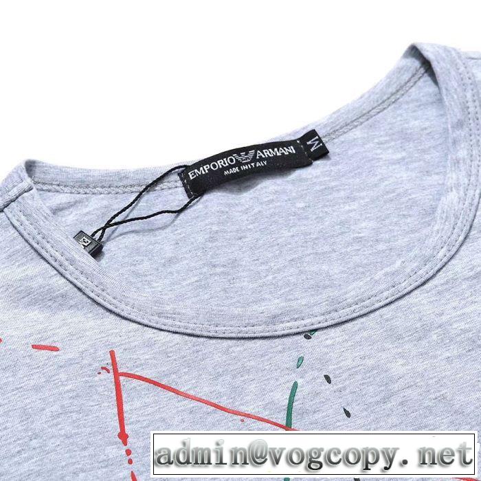 3色可選 甘過ぎず大人な印象に 今年流大人っぽさ ARMANI アルマーニ 半袖Tシャツ
