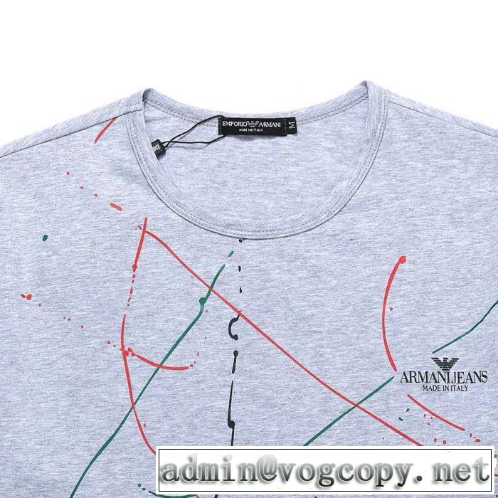 3色可選 甘過ぎず大人な印象に 今年流大人っぽさ ARMANI アルマーニ 半袖Tシャツ