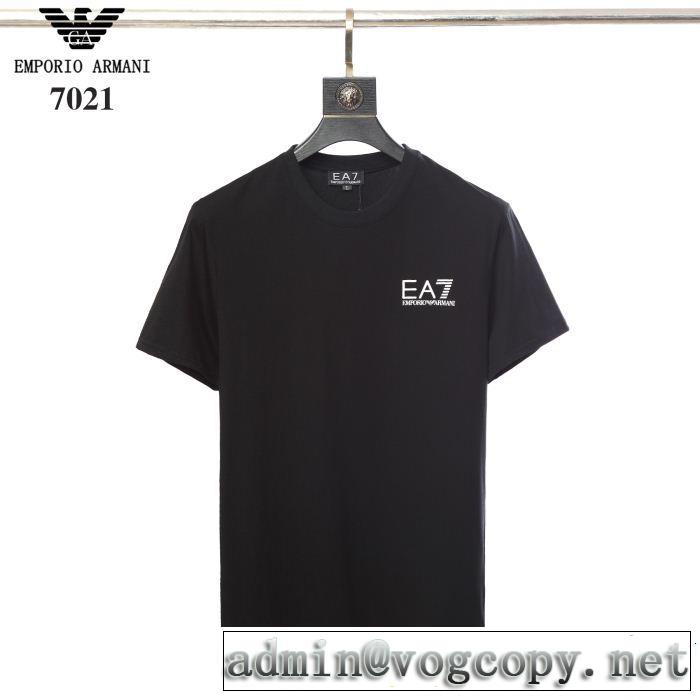  Tシャツ/ティーシャツ この夏は注目新作 アルマーニ ARMANI 抜け感スゴイ 2色可選  リッチな印象に 