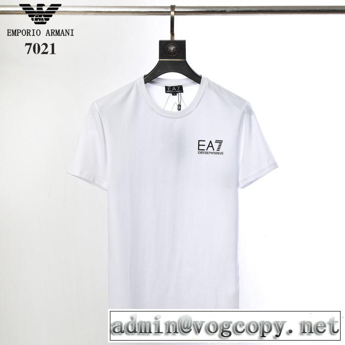 Tシャツ/ティーシャツ この夏は注目新作 アルマーニ ARMANI 抜け感スゴイ 2色可選  リッチな印象に