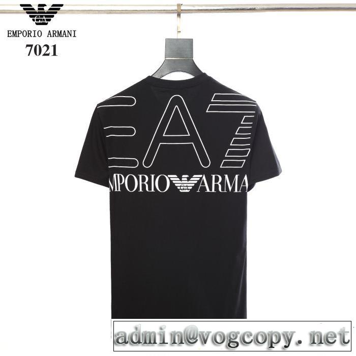 Tシャツ/ティーシャツ この夏は注目新作 アルマーニ ARMANI 抜け感スゴイ 2色可選  リッチな印象に