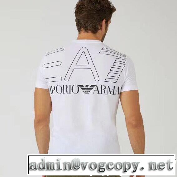 Tシャツ/ティーシャツ この夏は注目新作 アルマーニ ARMANI 抜け感スゴイ 2色可選  リッチな印象に
