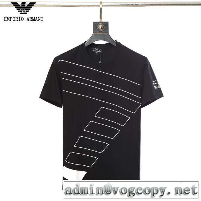 今旬のシルエットバランス アルマーニ 2色可選 ARMANI ちょっと大人の印象 スタイルアップ上品 Tシャツ/ティーシャツ