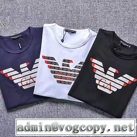 スタイリッシュに新着2019春夏は人気定番 ARMANI アルマーニ  半袖Tシャツ 3色可選