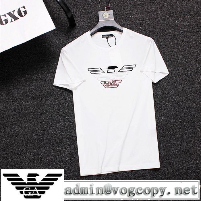 大人っぽく着こなし ARMANI アルマーニ  半袖Tシャツ 3色可選 【2019年】夏のファッション