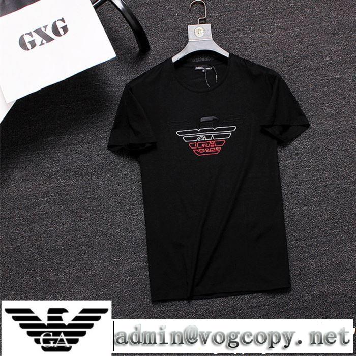 大人っぽく着こなし ARMANI アルマーニ  半袖Tシャツ 3色可選 【2019年】夏のファッション