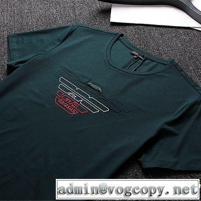 大人っぽく着こなし ARMANI アルマーニ  半袖Tシャツ 3色可選 【2019年】夏のファッション