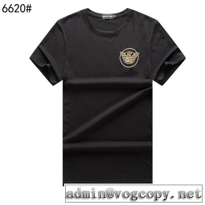 半袖Tシャツ 4色可選 クラシカルな雰囲気 2019年夏の一押しファッションアイテム ARMANI アルマーニ