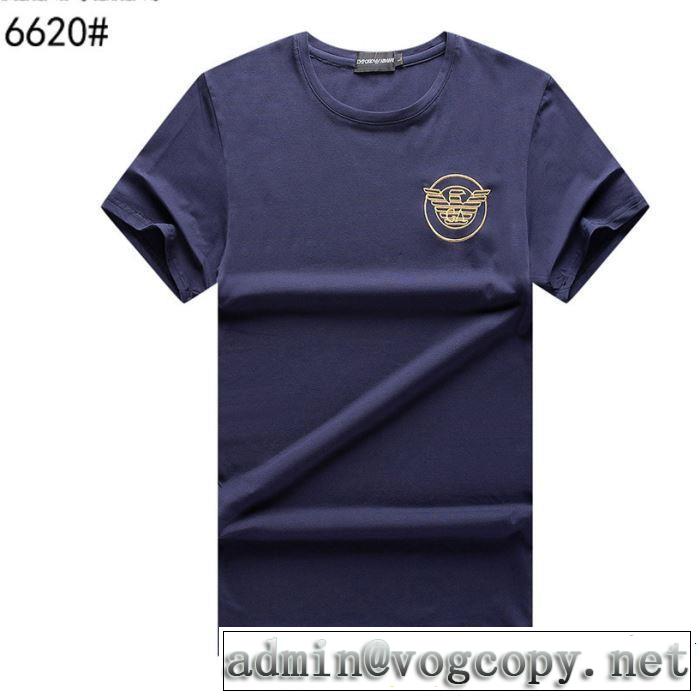 半袖Tシャツ 4色可選 クラシカルな雰囲気 2019年夏の一押しファッションアイテム ARMANI アルマーニ