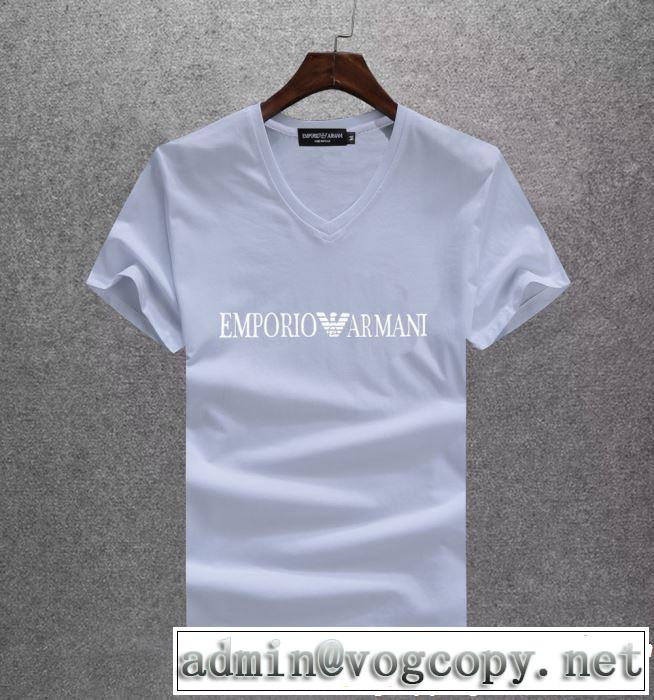 夏らしい季節感 大人カジュアル夏ファッション2019 ARMANI アルマーニ  半袖Tシャツ 3色可選
