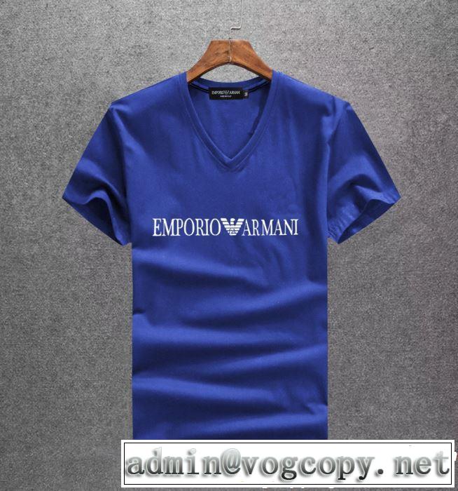 夏らしい季節感 大人カジュアル夏ファッション2019 ARMANI アルマーニ  半袖Tシャツ 3色可選