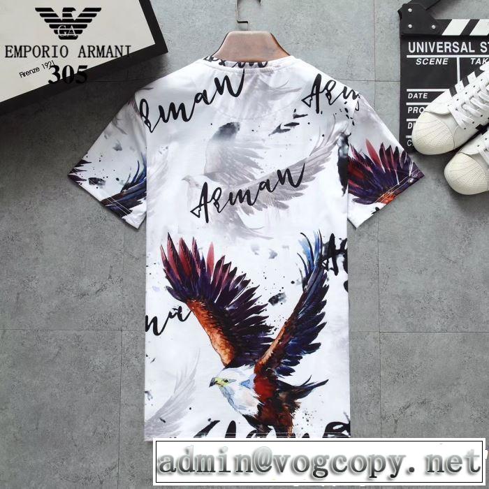 スタイルアップ効果 ARMANI アルマーニ  半袖Tシャツ 3色可選 2019春夏も引き続き人気セール
