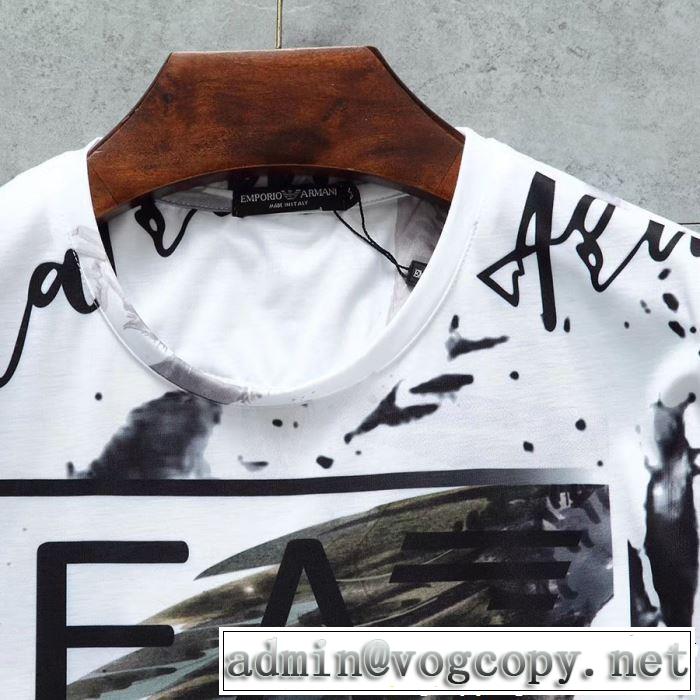 スタイルアップ効果 ARMANI アルマーニ  半袖Tシャツ 3色可選 2019春夏も引き続き人気セール