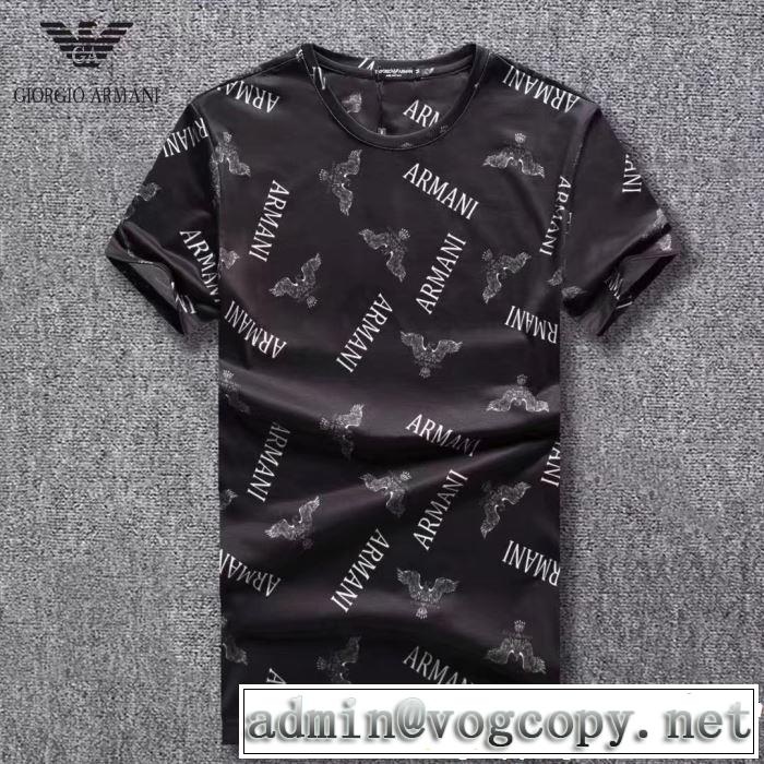 2019年春夏流行ファッション 大人可愛いスタイル ARMANI アルマーニ  半袖Tシャツ 3色可選