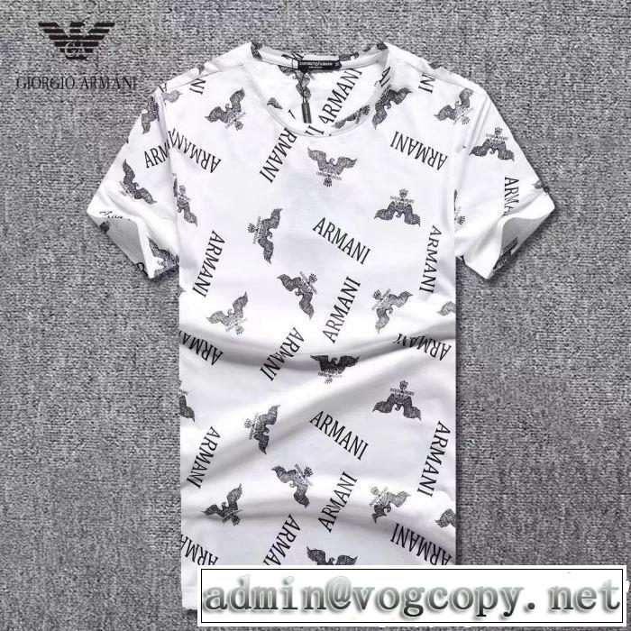 2019年春夏流行ファッション 大人可愛いスタイル ARMANI アルマーニ  半袖Tシャツ 3色可選