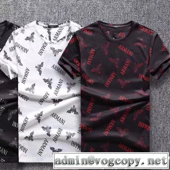 2019年春夏流行ファッション 大人可愛いスタイル ARMANI アルマーニ  半袖Tシャツ 3色可選