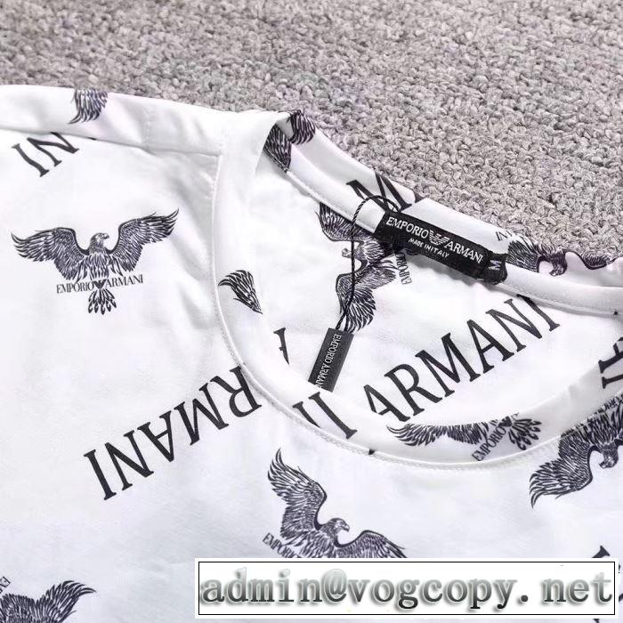 2019年春夏流行ファッション 大人可愛いスタイル ARMANI アルマーニ  半袖Tシャツ 3色可選