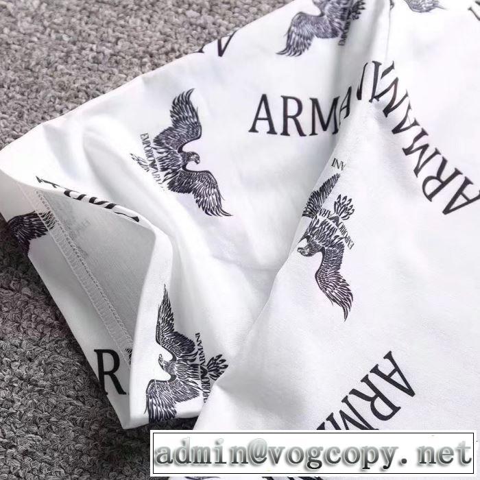 2019年春夏流行ファッション 大人可愛いスタイル ARMANI アルマーニ  半袖Tシャツ 3色可選
