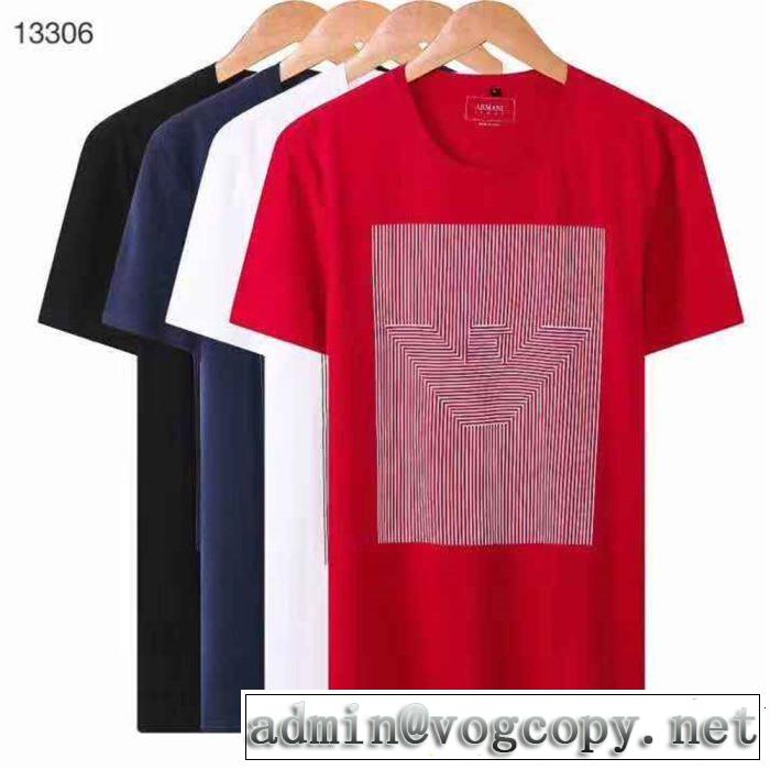 4色可選 半袖Tシャツ 夏ファッションのおすすめ 2019春夏も引き続き人気セール ARMANI アルマーニ
