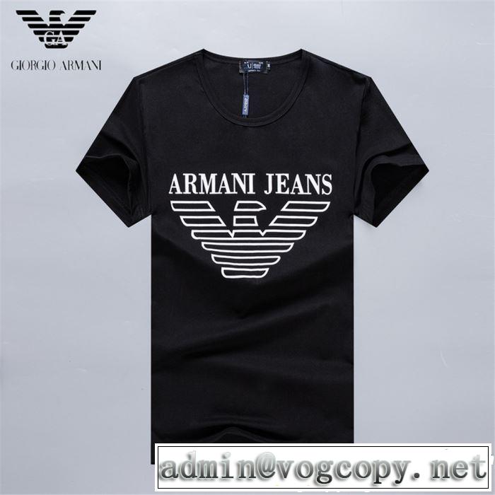 今年春夏ファション流行り 2019年の春夏に着たい 通勤の定番 ARMANI アルマーニ 半袖Tシャツ 3色可選