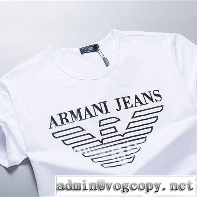 今年春夏ファション流行り 2019年の春夏に着たい 通勤の定番 ARMANI アルマーニ 半袖Tシャツ 3色可選