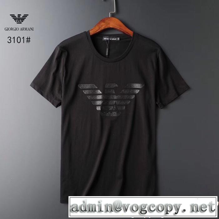 目を引く春夏トップス ARMANI アルマーニ 半袖Tシャツ 3色可選 2019春夏も引き続き人気セール