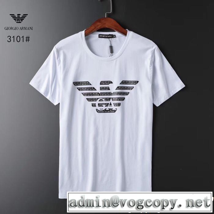 目を引く春夏トップス ARMANI アルマーニ 半袖Tシャツ 3色可選 2019春夏も引き続き人気セール