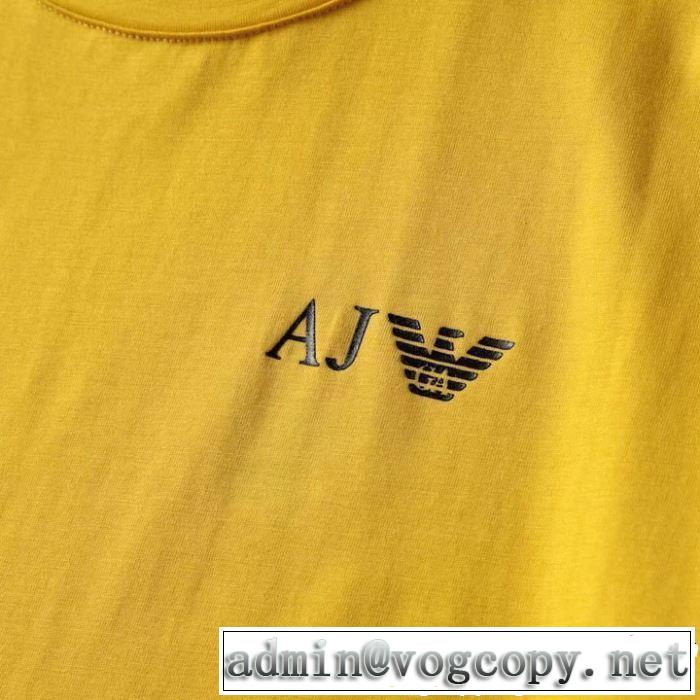 オシャレ印象で人気の高い 2019春夏人気トレンドアイテム ARMANI アルマーニ 半袖Tシャツ 3色可選