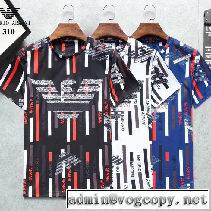 大人カジュアル上手に アルマーニ ARMANI 2019年春夏シーズンの人気 Tシャツ/半袖  3色可選