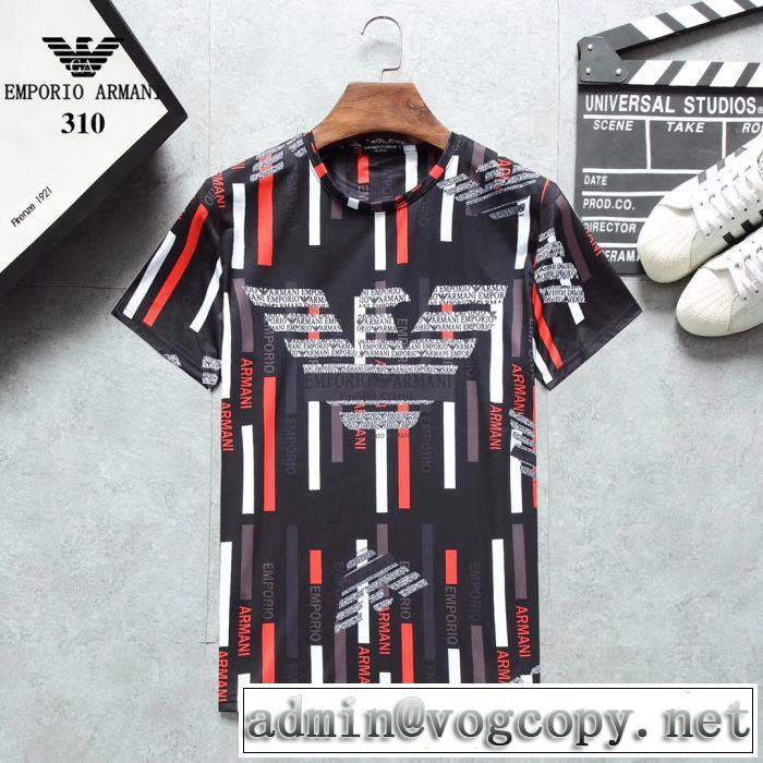 大人カジュアル上手に アルマーニ ARMANI 2019年春夏シーズンの人気 Tシャツ/半袖  3色可選