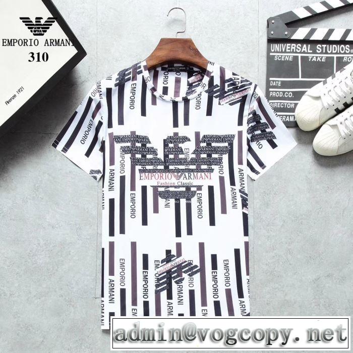大人カジュアル上手に アルマーニ ARMANI 2019年春夏シーズンの人気 Tシャツ/半袖  3色可選