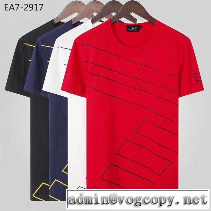 2019SS アルマーニ夏に良く似合うちょっと新品 ARMANI柔らかい印象に上質  Tシャツ/半袖  4色可選