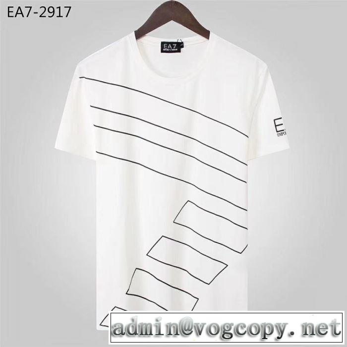 2019SS アルマーニ夏に良く似合うちょっと新品 ARMANI柔らかい印象に上質  Tシャツ/半袖  4色可選
