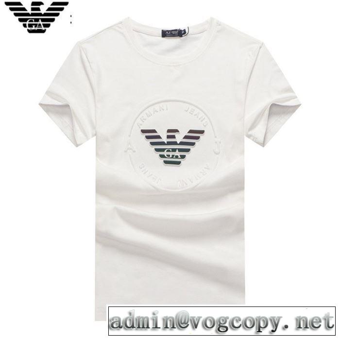 ARMANI 大人らしく仕上げ Tシャツ/半袖 【2019年】夏のファッション 4色可選 アルマーニ  キレイめ感が強い