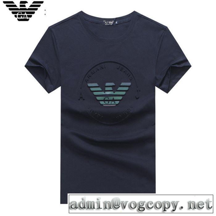 ARMANI 大人らしく仕上げ Tシャツ/半袖 【2019年】夏のファッション 4色可選 アルマーニ  キレイめ感が強い