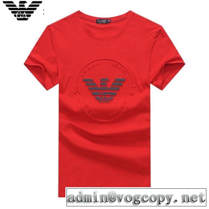ARMANI 大人らしく仕上げ Tシャツ/半袖 【2019年】夏のファッション 4色可選 アルマーニ  キレイめ感が強い