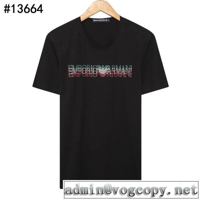 2019春夏トレンドアイテム アルマーニ ARMANI 主張性もカジュアルさ  Tシャツ/半袖  4色可選